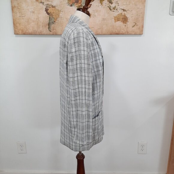 Vtg 80s double breasted plaid blazer - Evan-Picone brand - Picture 2 of 13